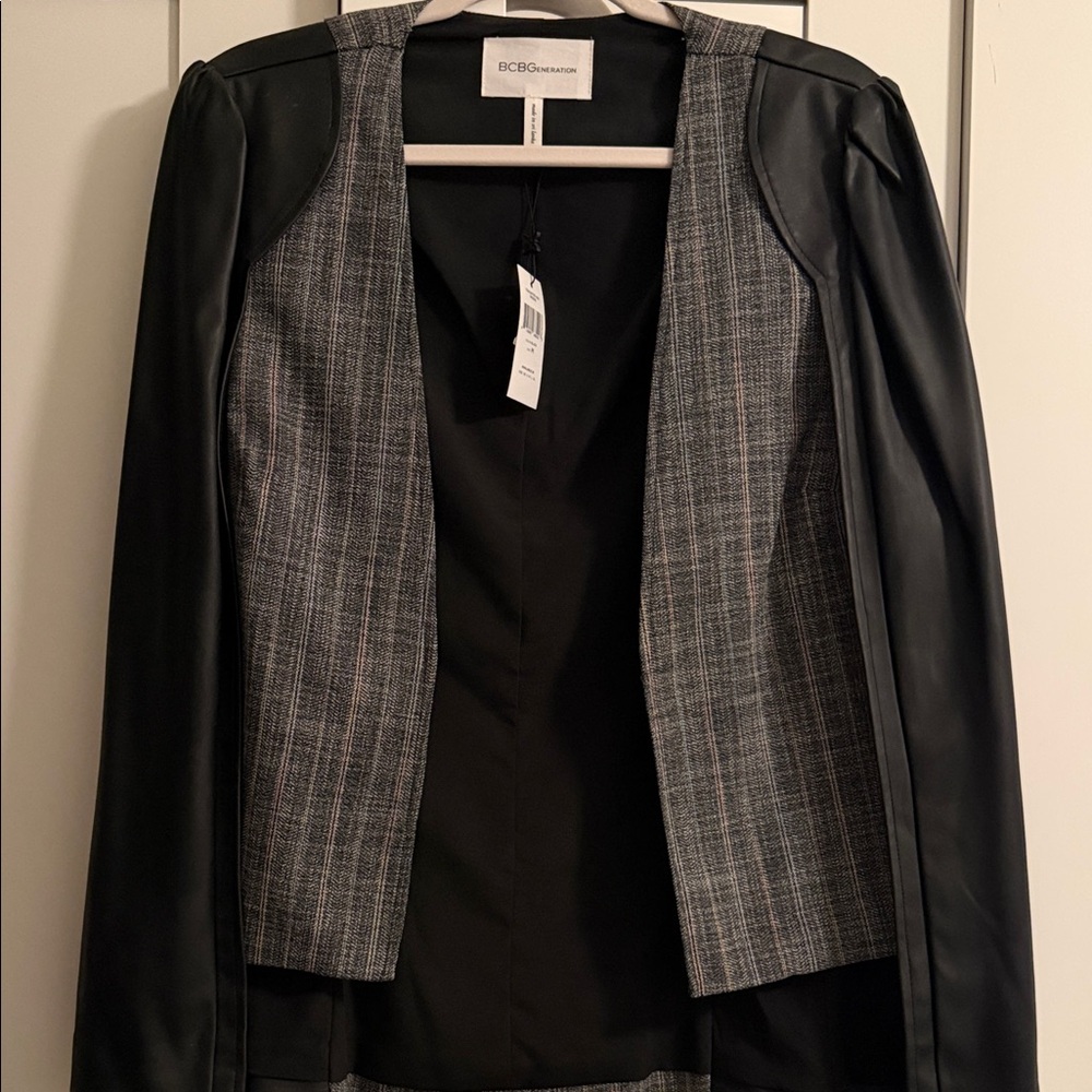 BCBGeneration Black and Gray Plaid Blazer